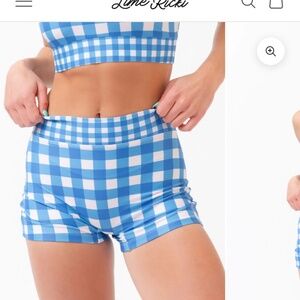 NWT Lime Ricki Blue Gingham Boy Shorts L